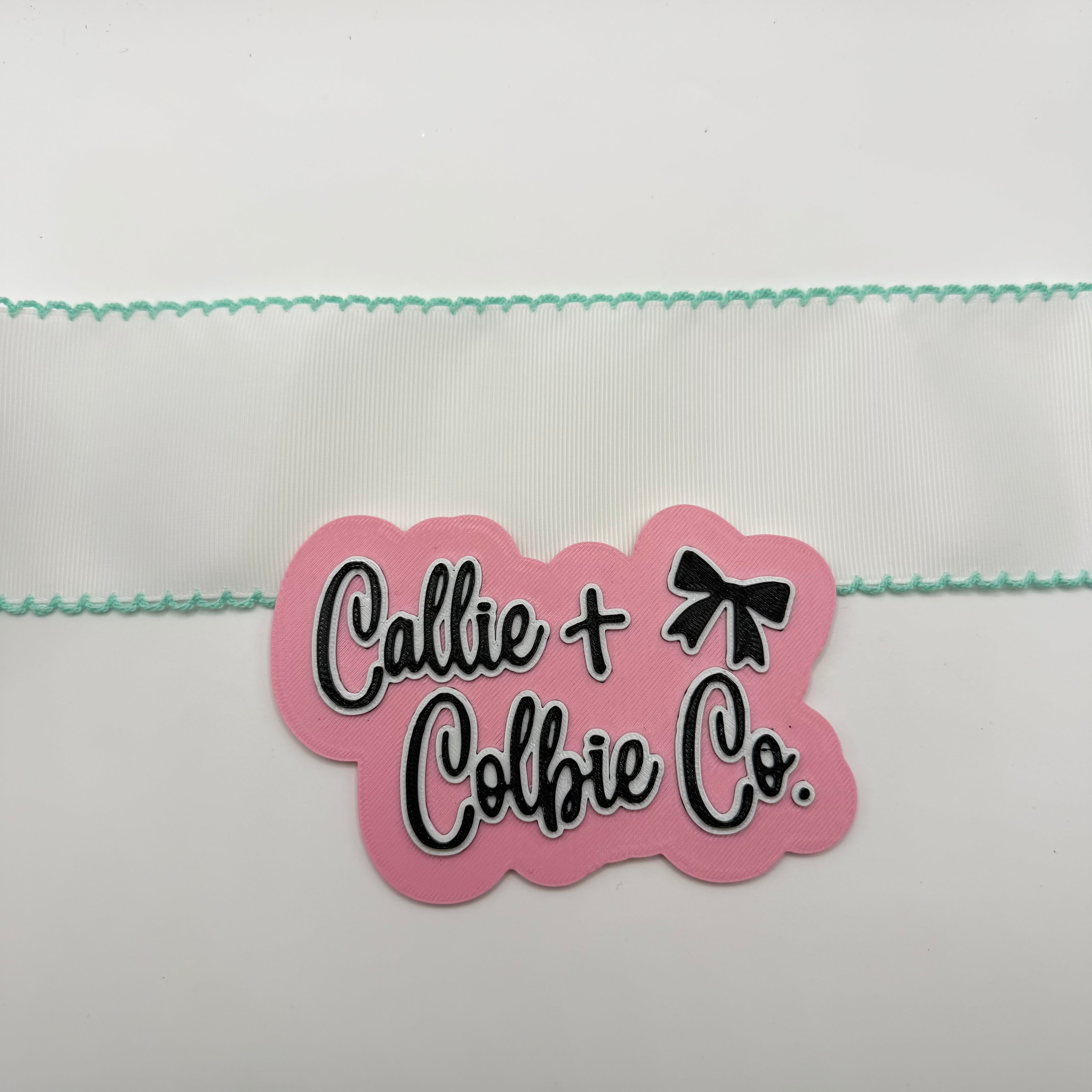 3 inch Moonstitch- White/Aqua