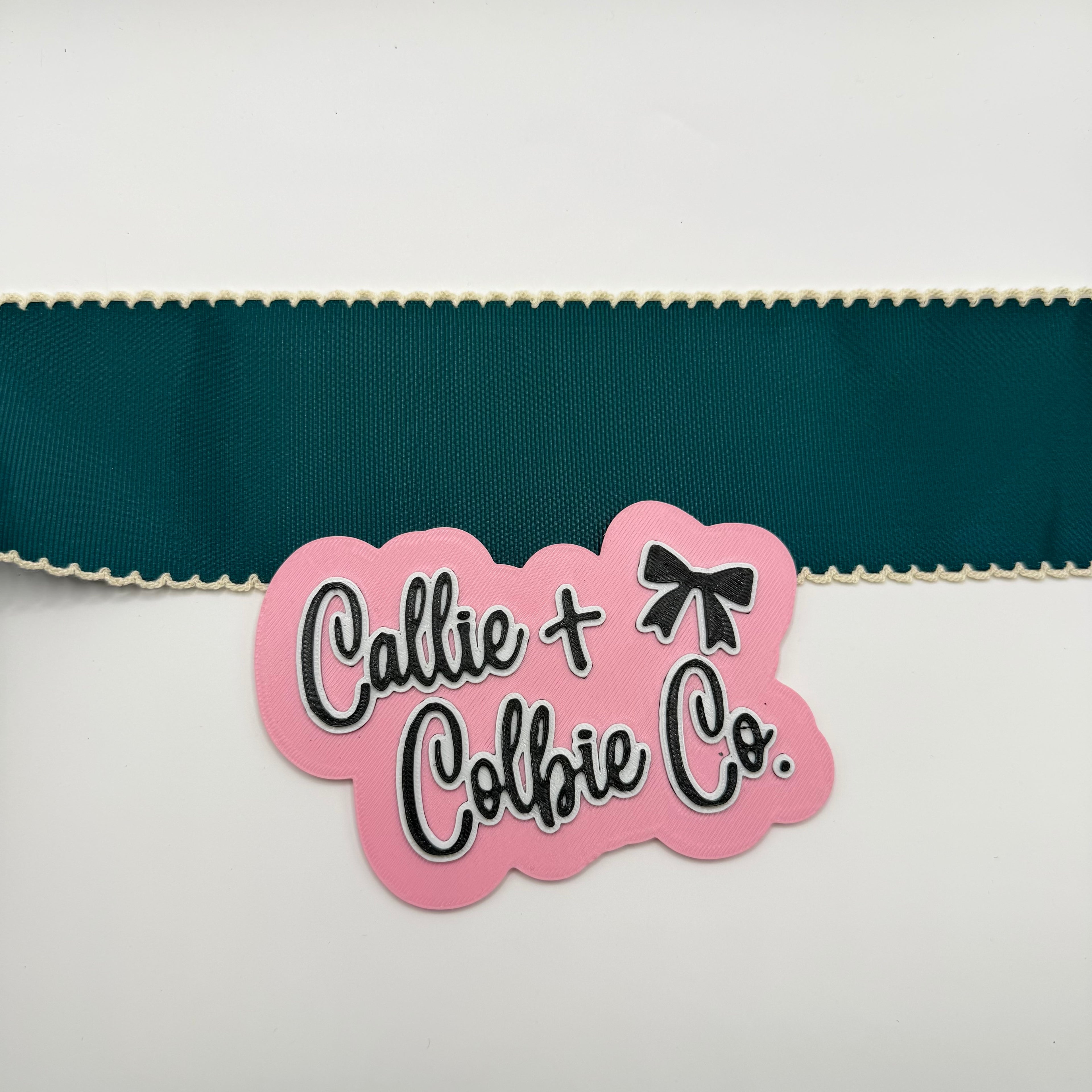 2.5 inch Moonstitch- Teal/Ivory
