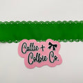 2.5 inch Grosgrain Eyelet Scalloped- Emerald