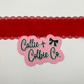 2.5 inch Grosgrain Eyelet Scalloped- Red