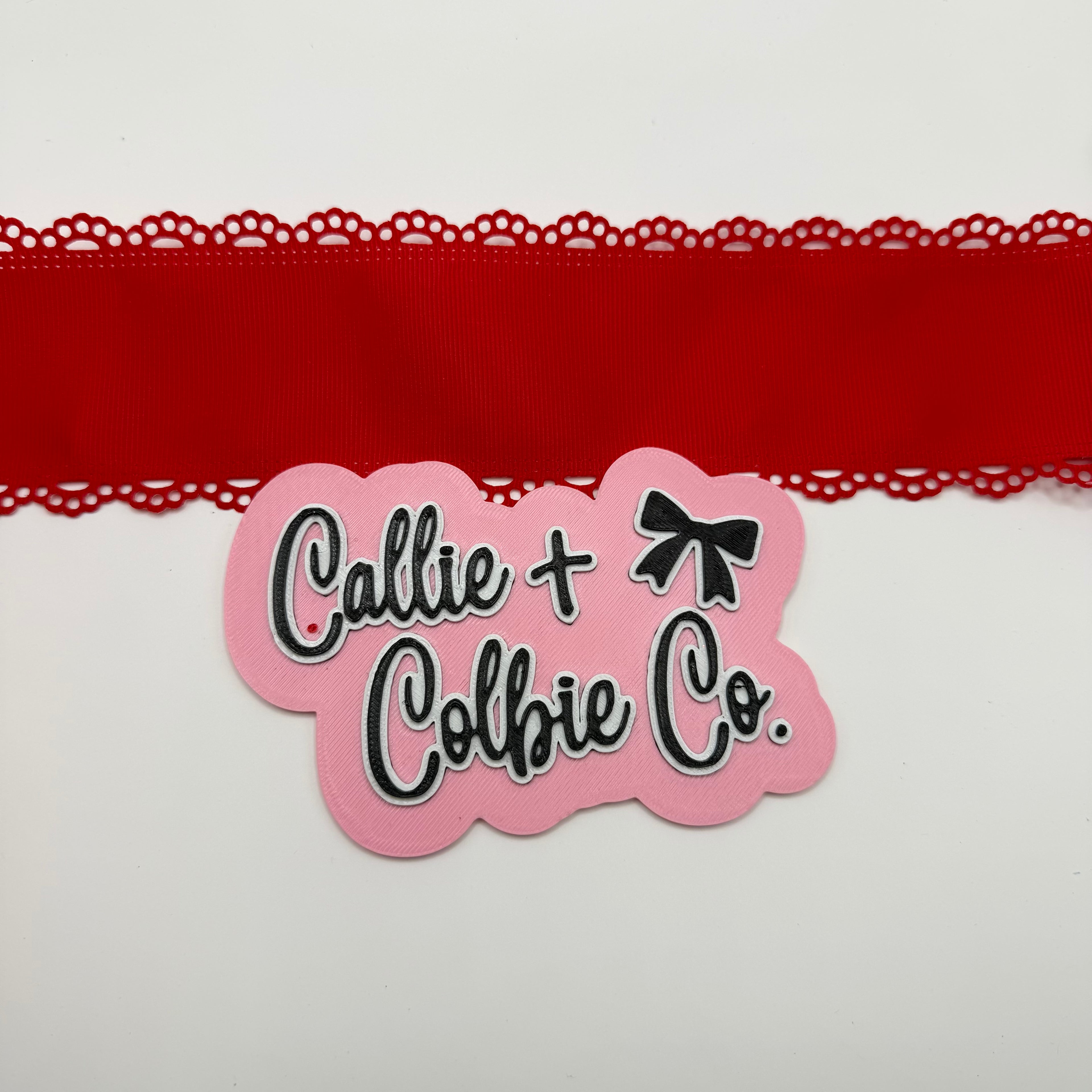 2.5 inch Grosgrain Eyelet Scalloped- Red