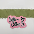 2.5 inch Grosgrain Eyelet Scalloped-  Spring Moss