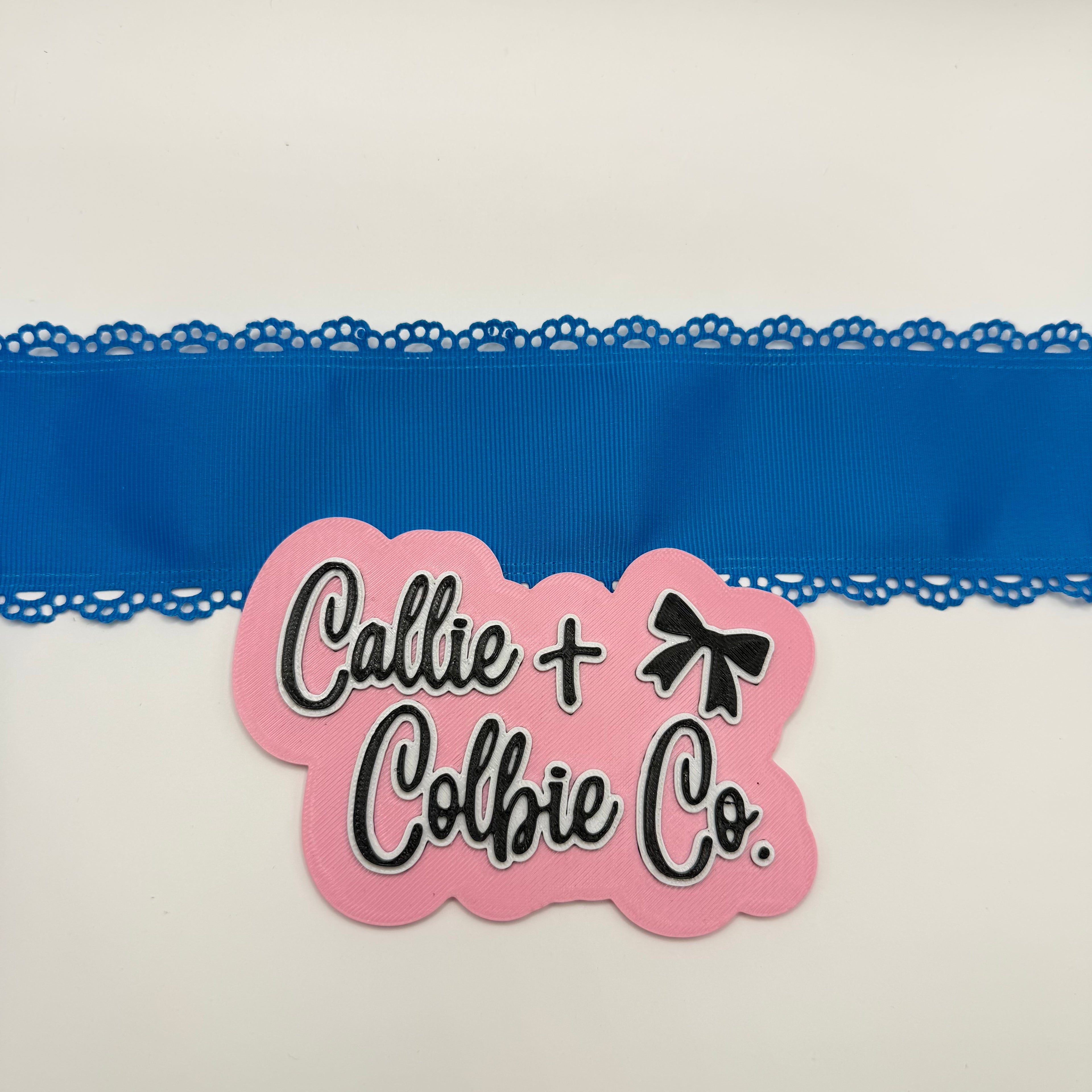 2.5 inch Grosgrain Eyelet Scalloped- Aegean Blue