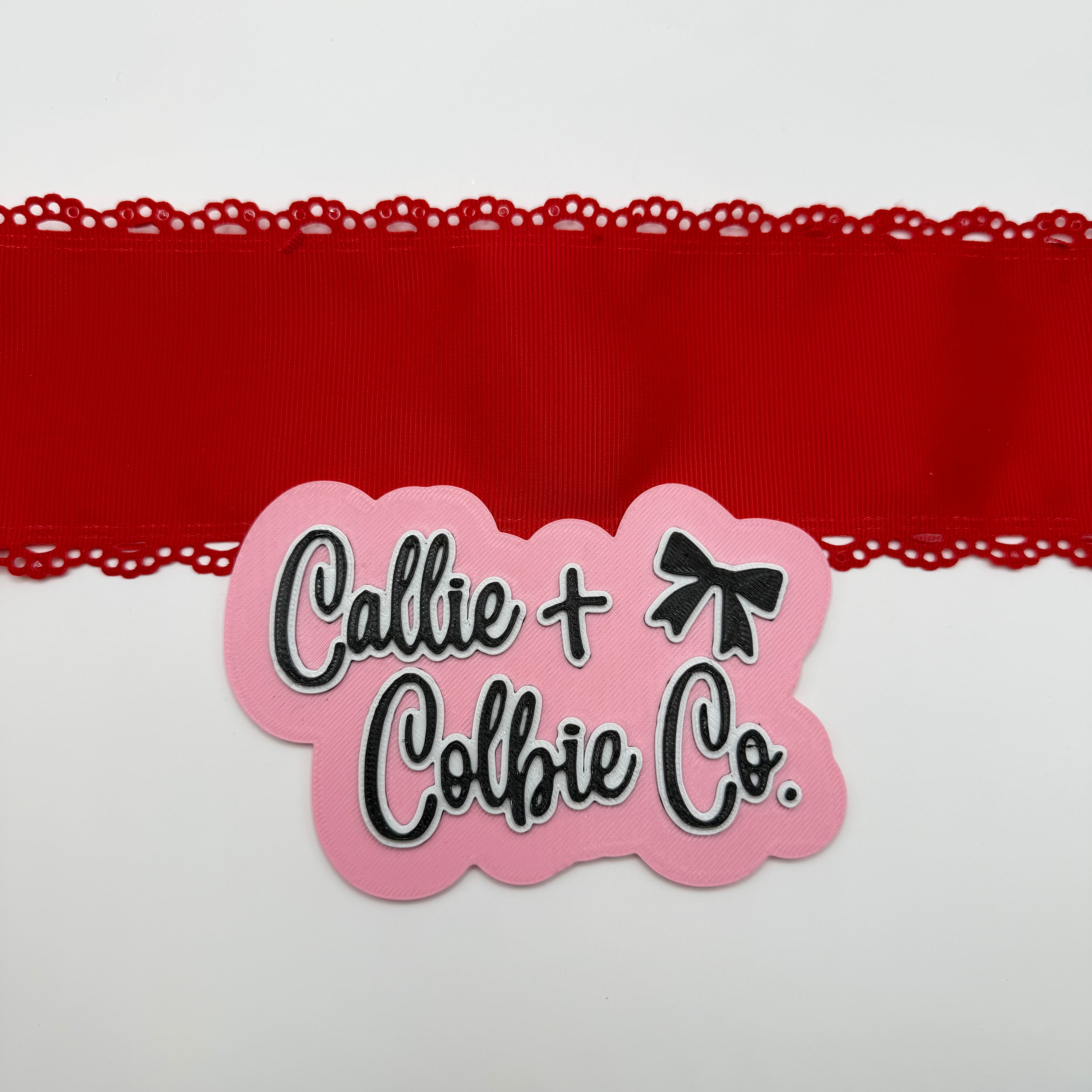 3 inch Eyelet Scalloped- Red
